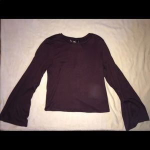 Burgundy Bell Sleeve Blouse